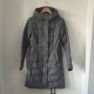 Stylish Gray Knee Length Puffer Coat